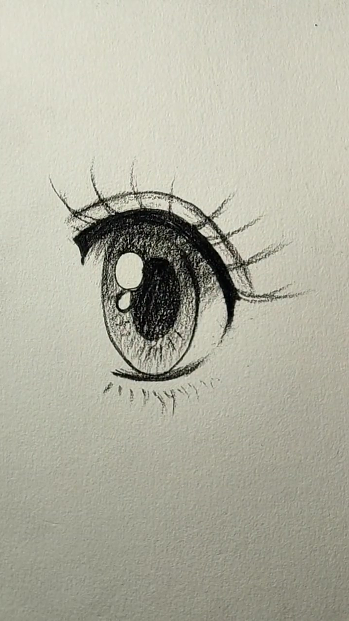 卡通漫画眼睛教程这个是用炭笔画的是不是很简单