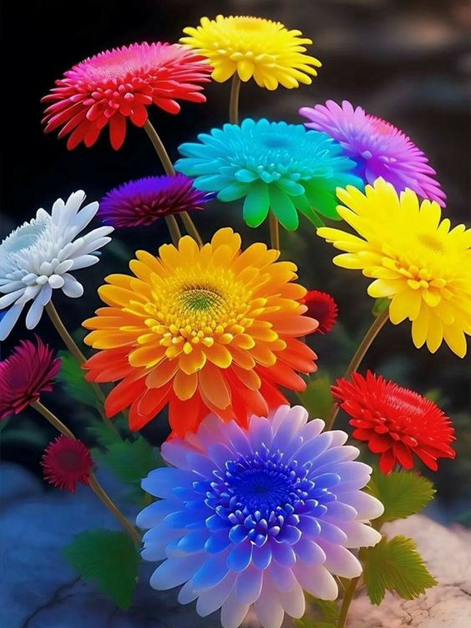 色彩斑斓的花朵