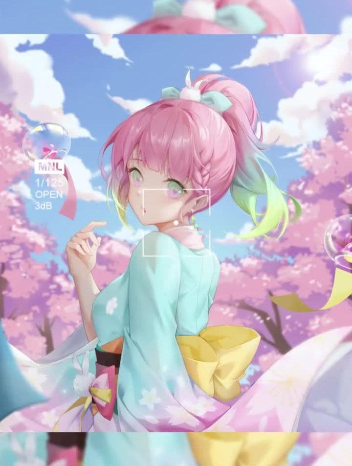 你一回头,世界就染上了甜甜的粉色二次元少女-度小视