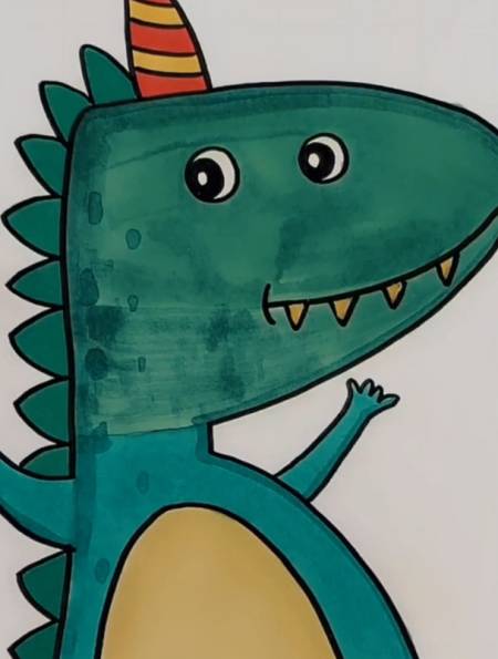 超级可爱的小恐龙简笔画,简笔画教学-度小视