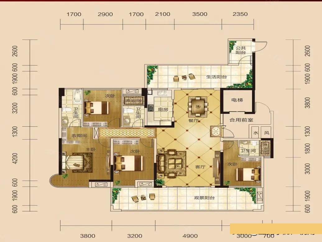 170平米居家户型欣赏,实用性不错