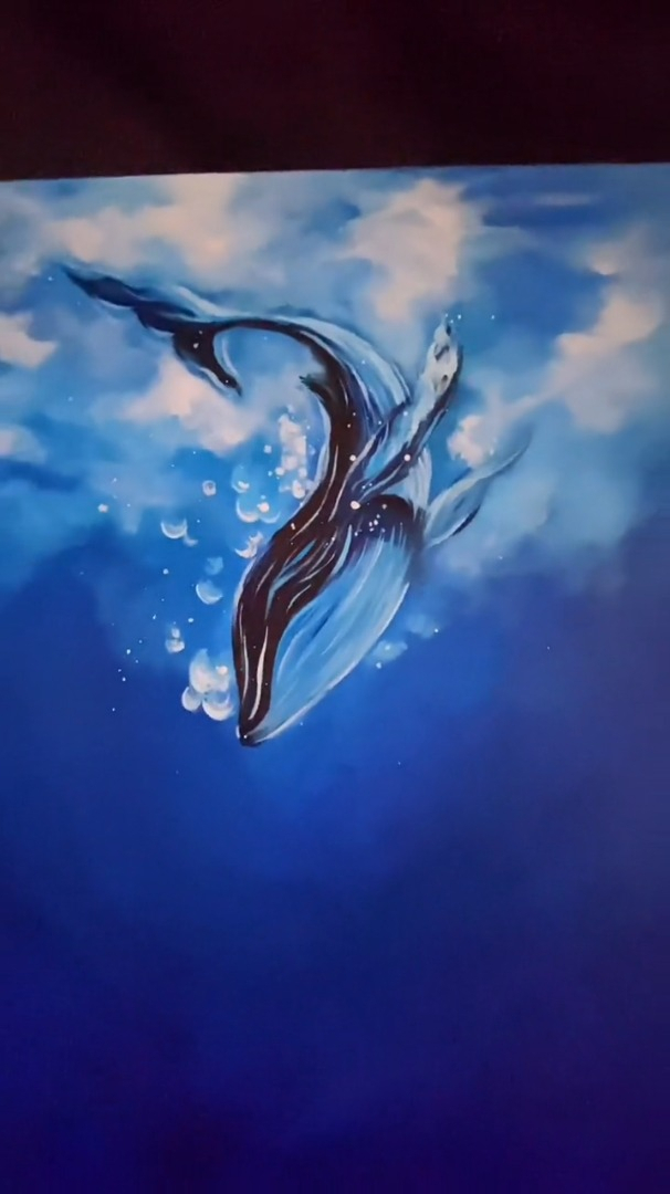 鲸落,万物生,丙烯画哦