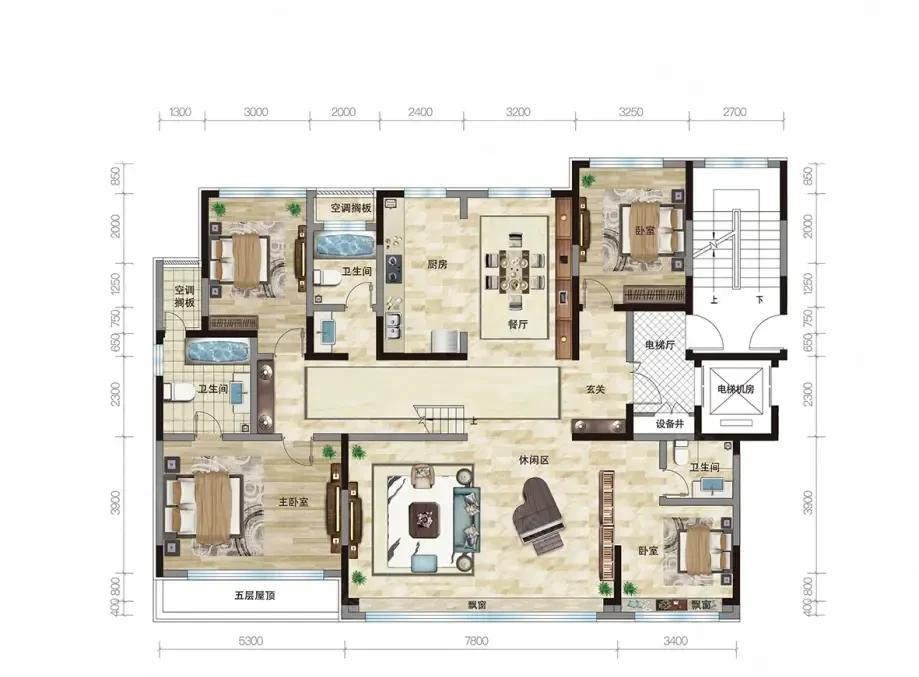 洋房顶层的200平米空中别墅这样的户型您喜欢吗