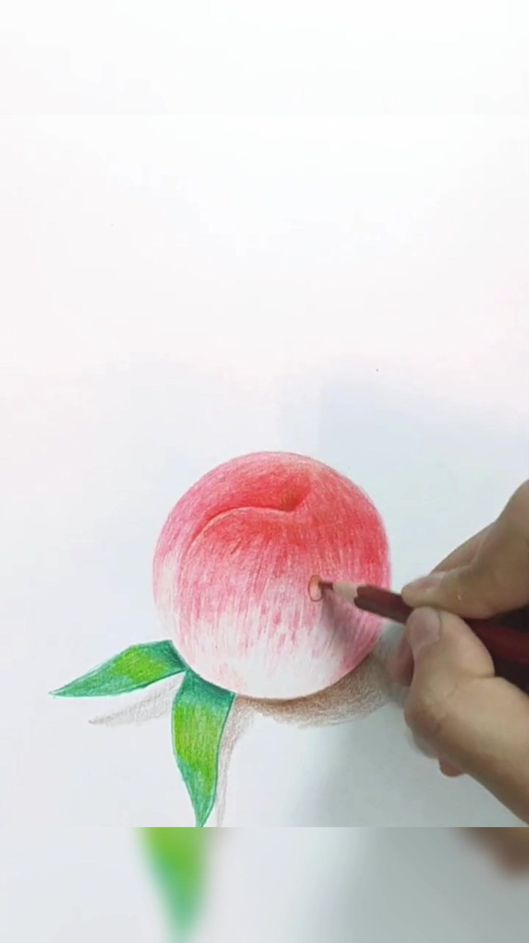 彩铅笔怎么画出一个天庭蟠桃