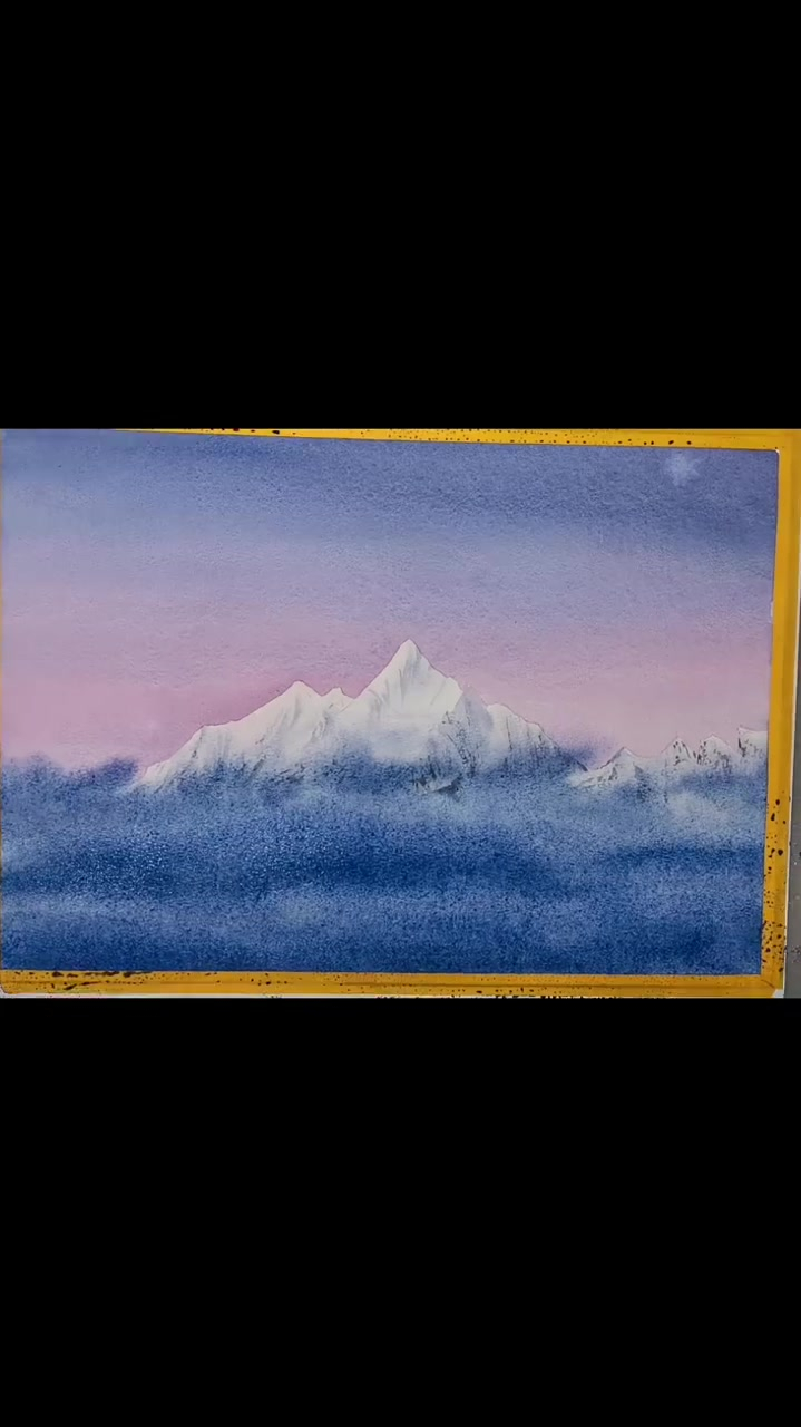 水彩雪山,给这个夏天降点温度