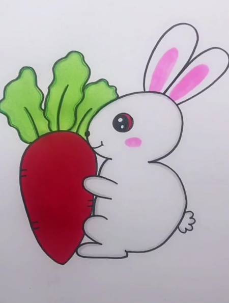 巧画兔子很简单的,一个兔子简笔画教程!