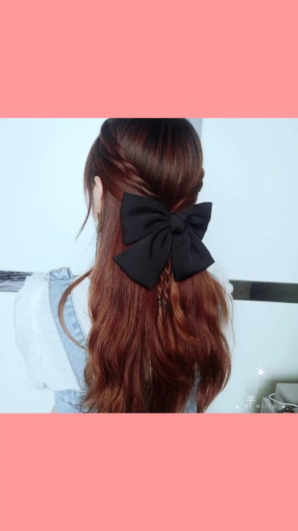 超级简单的温柔系蝴蝶结披肩发-度小视