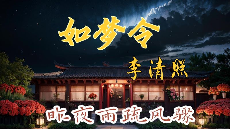 如梦令·昨夜雨疏风骤 李清照6.6,文化,文学,好看视频