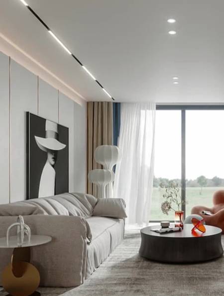 现代简约大平顶,装修设计无主灯设计原来家电还可以这样-度小视