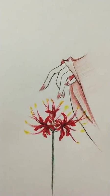 教你画古风彼岸花绘画日常