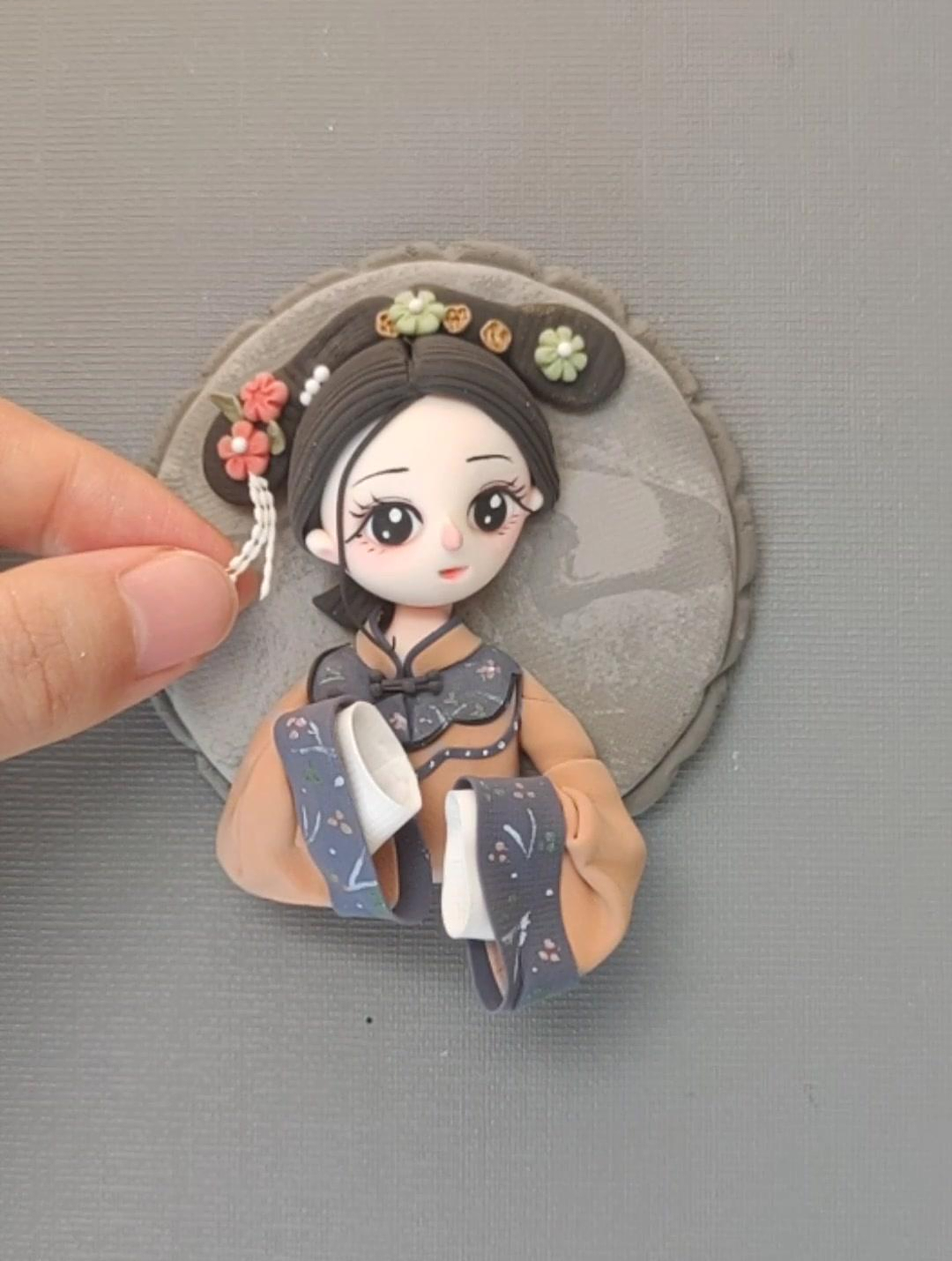 古风小格格冰箱贴教程黏土教程