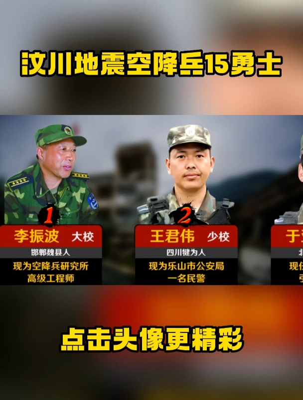汶川地震空降兵15勇士,他们是真正的勇士,请记住这些英雄的名字-度小