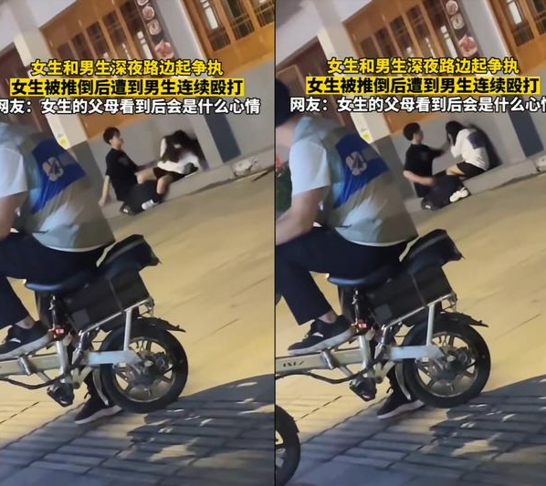 情侣吵架女生被逼到墙边,任由男友拽头发打脸也不还手,网友心疼