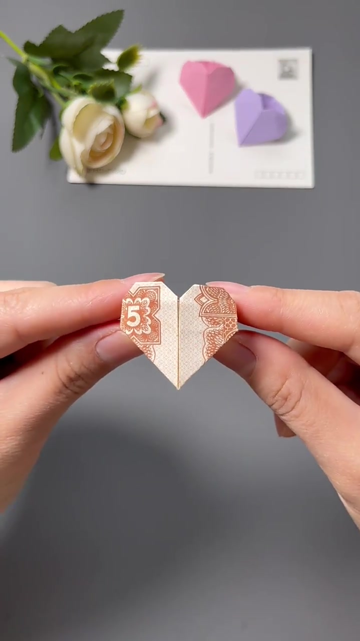 爱心戒指折纸创意手工折纸亲子手工手工折纸