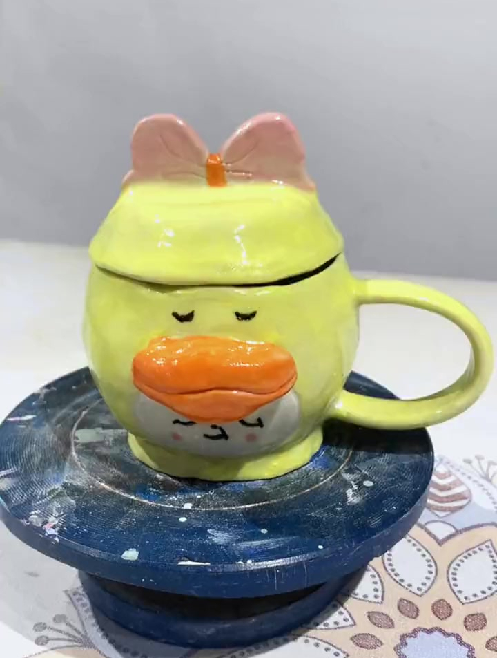 陶艺萌萌哒鸭子杯