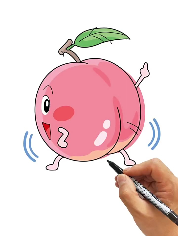 简笔画,今天教小朋友们画桃子