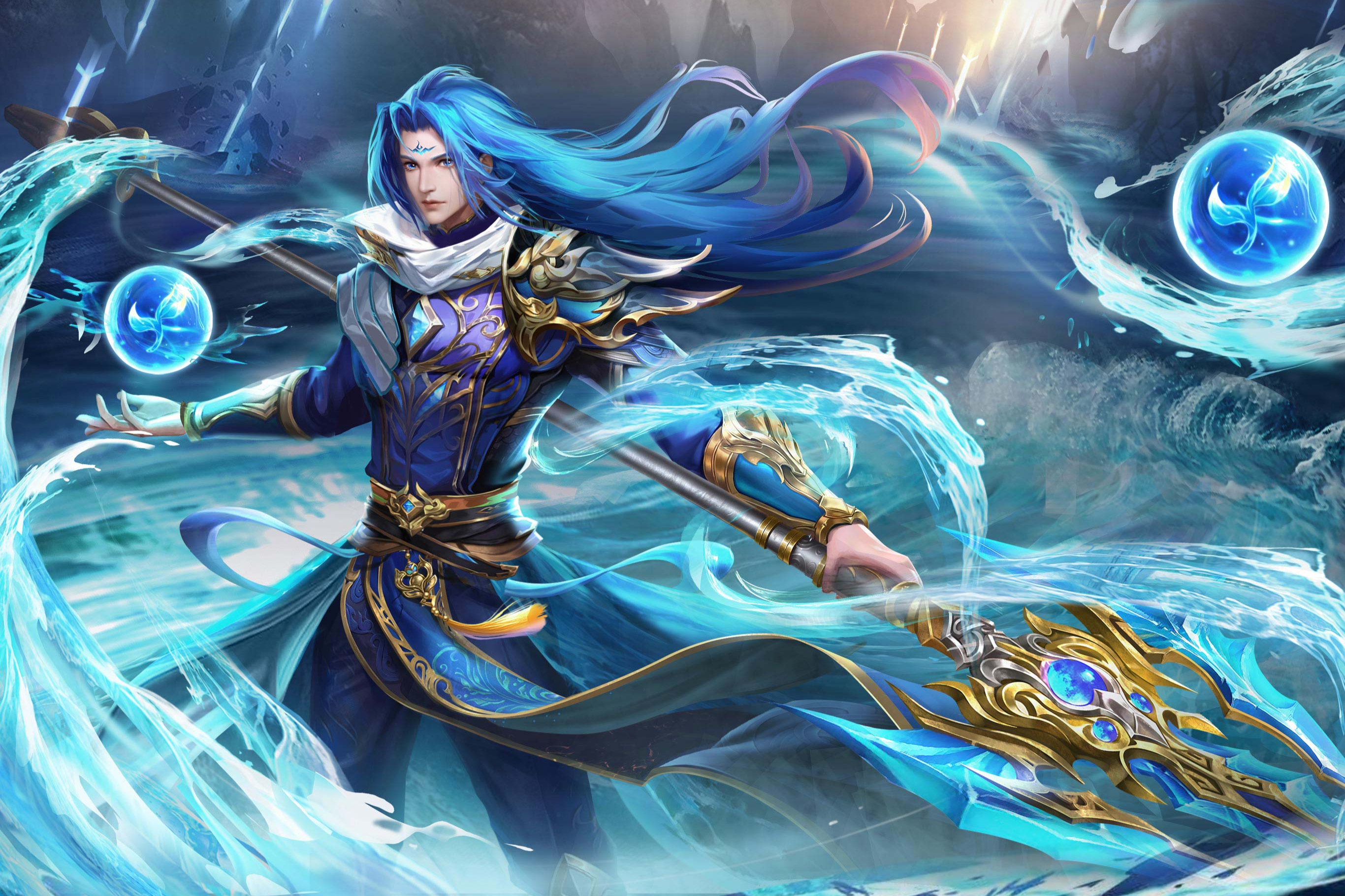 斗罗强者的成神造型,唐三一黑一白对比强烈,比比东紫衣银发绝美