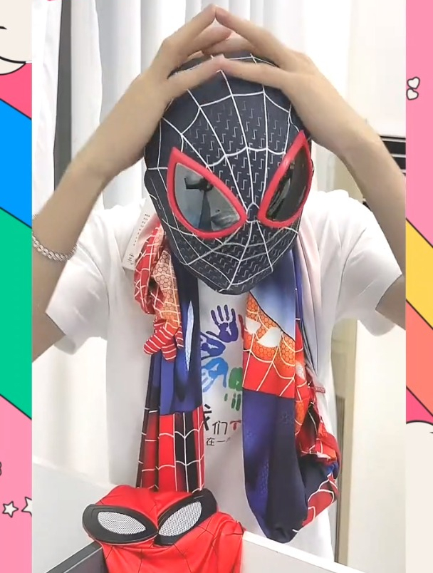 超凡蜘蛛侠头套cos全脸万圣节面具-度小视