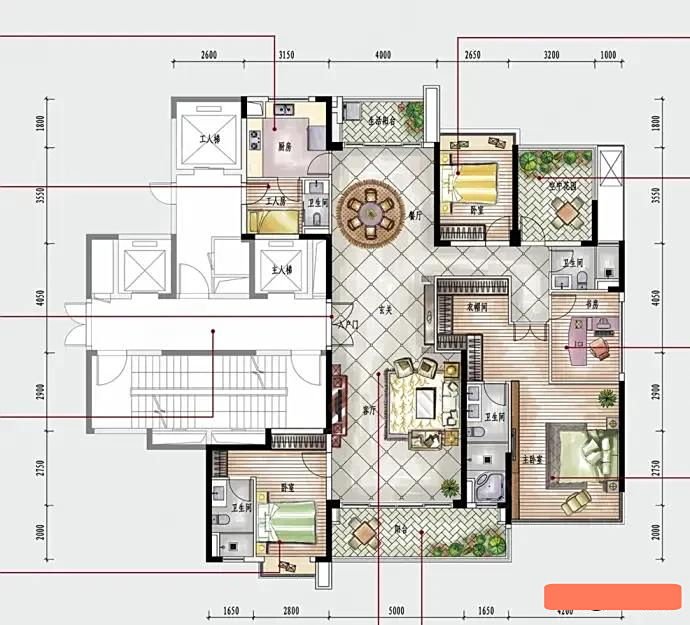 230平米奢华大平层主卧室够豪华