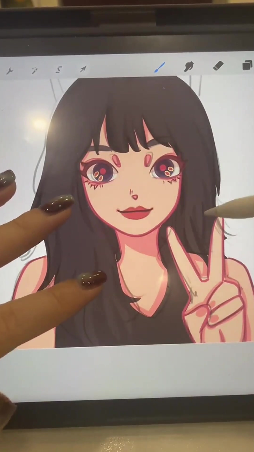 头像 卡通人物腮红绘画过程