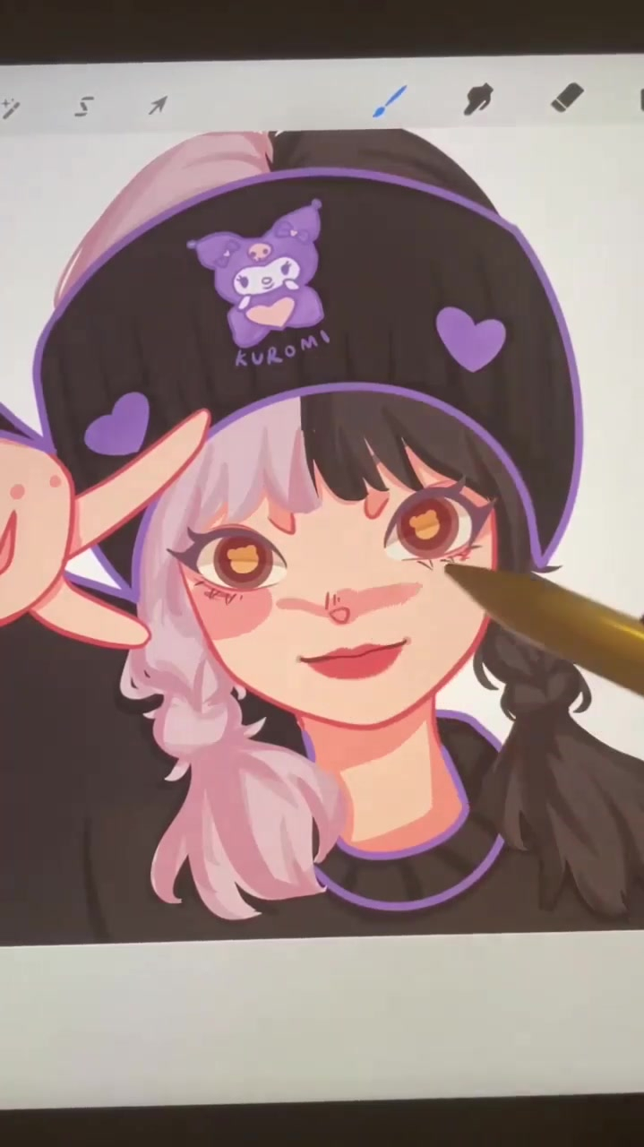 卡通头像 人物腮红绘画过程