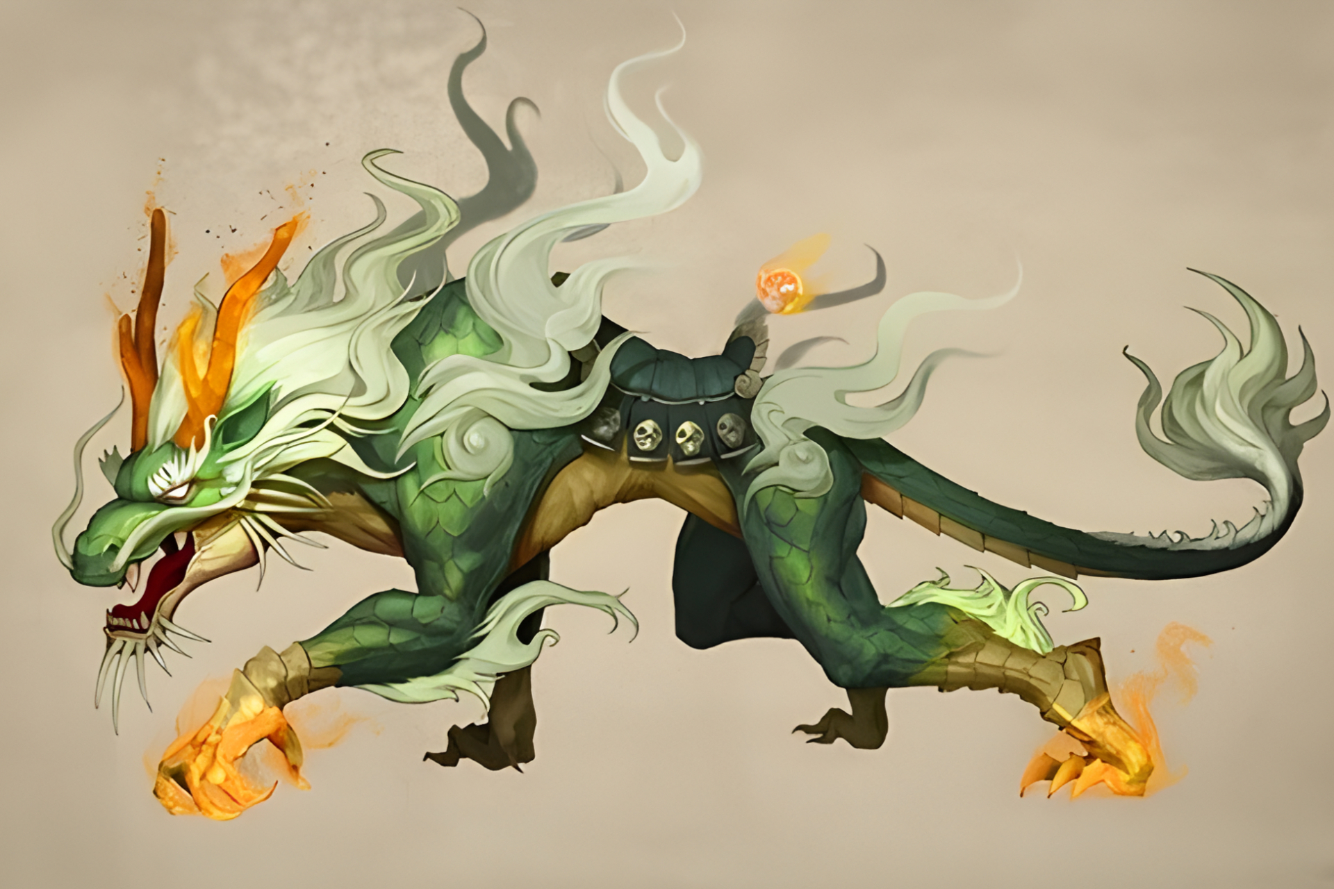 《山海经》中的嘲风是一种神秘的神兽,具有独特的外表和神秘的气质.