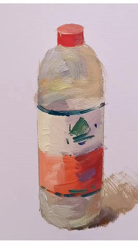 农夫山泉瓶子,水彩绘画