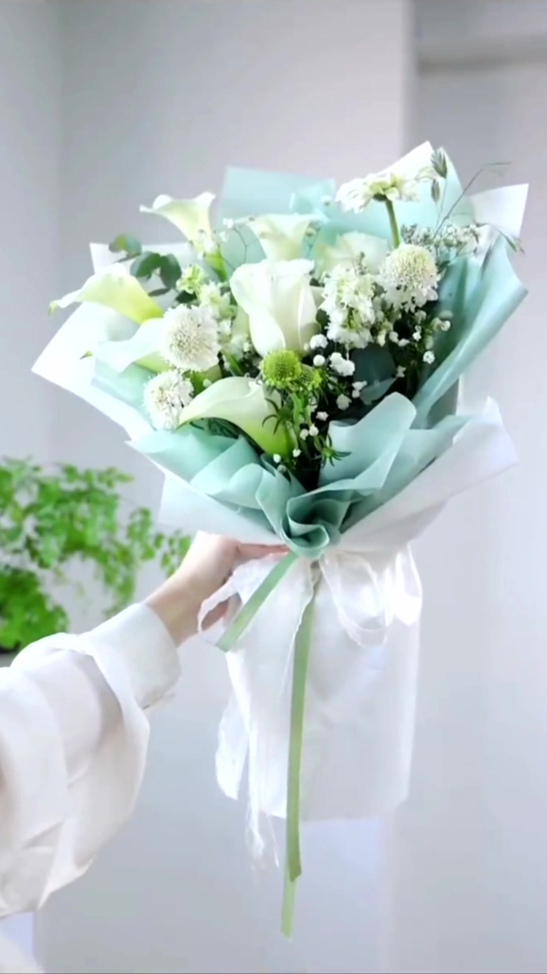 林深时见鹿,海蓝时见鲸,梦醒时见你!马蹄莲花束