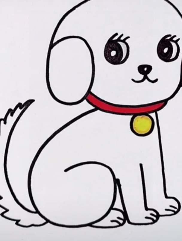 简笔画:爱笑的哈巴狗