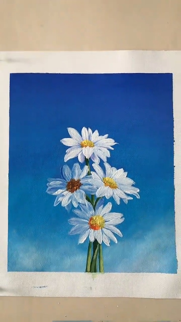 小雏菊教程来袭,手绘油画