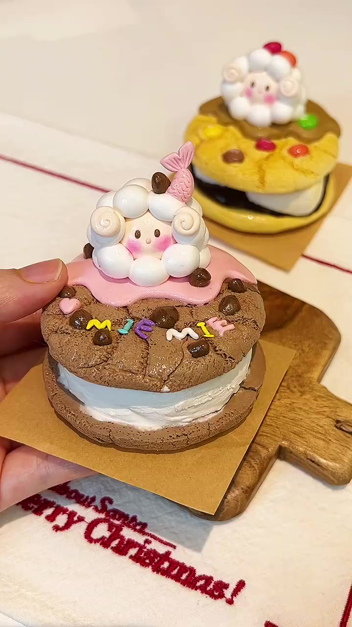 羊羊烘培坊出新品啦超轻粘土曲奇夹心饼干