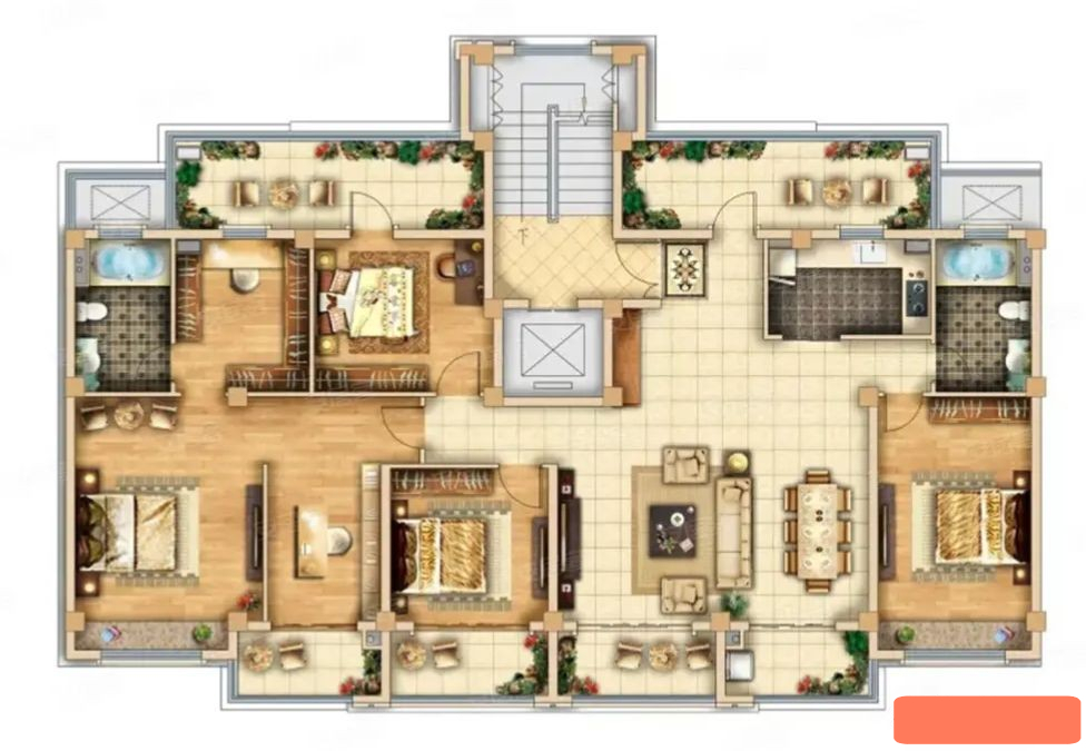 210平米奢华大户型主卧室堪称完美塔尖梦幻住宅一步到位