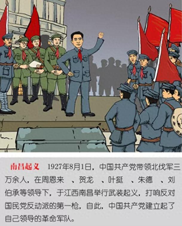 南昌起义的漫画图片