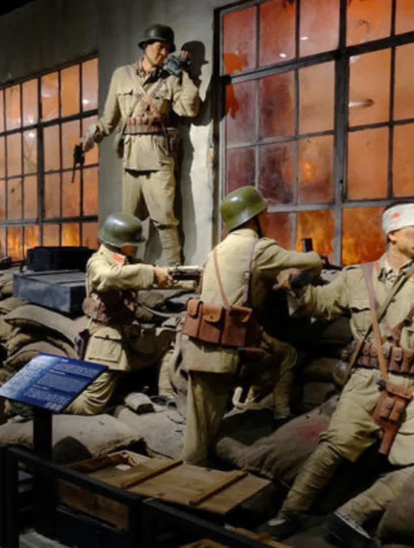 1937年,日军进攻上海四行仓库,完整真实录像.八百壮士战斗镜头-度小视