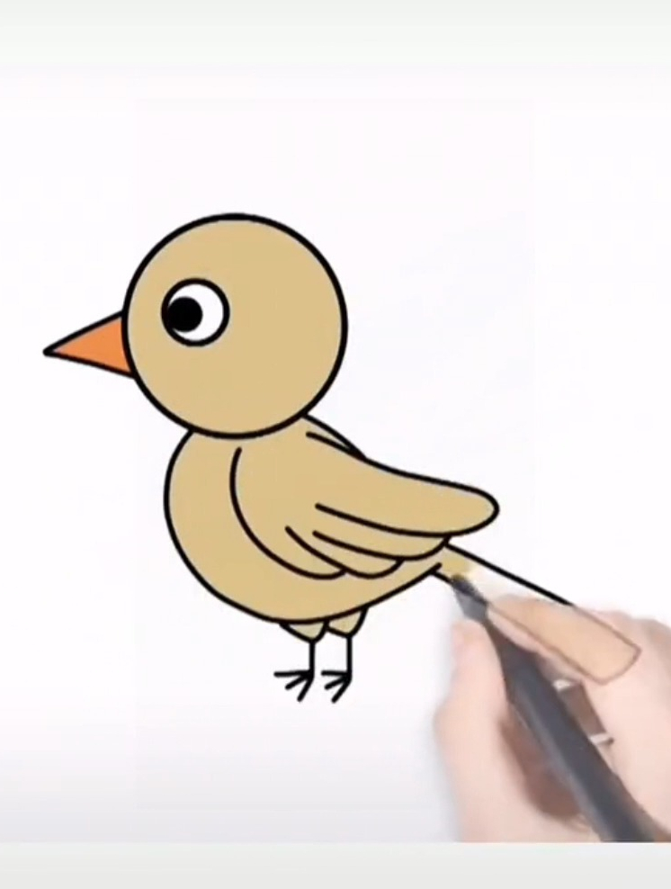 简笔画画一只小鸟就是这么简单