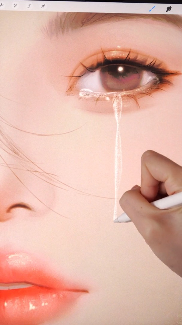 还不会用笔刷画泪珠3招教你画出逼真的小泪珠