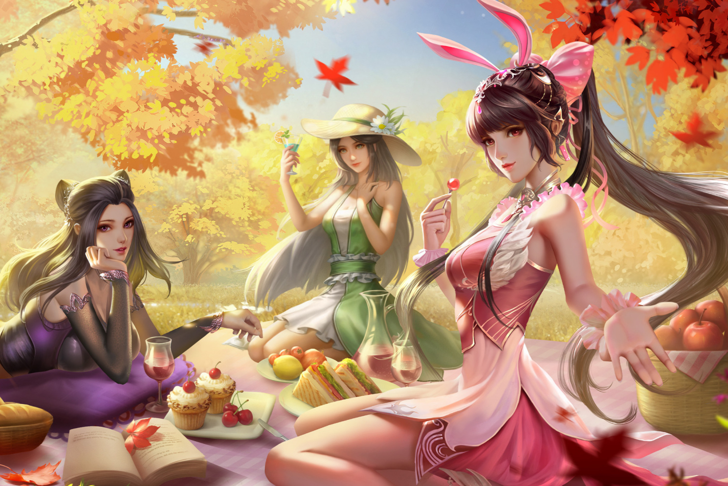 史莱克三美新形象来袭,宁荣荣绿裙配草帽,小舞头戴蝴蝶结好养眼