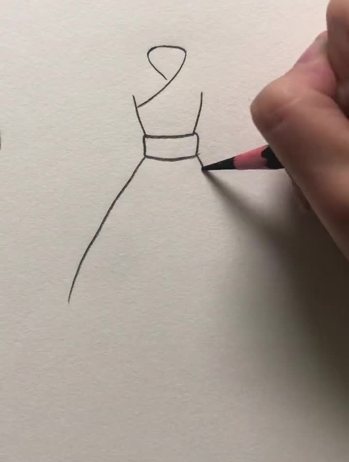 古风裙子画法素描画画画裙子服装设计