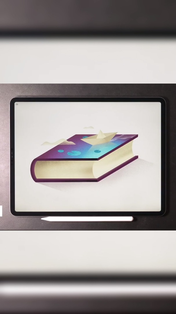 galshir作品《书》,绘画视频,潮流扁平化笔刷-度小视