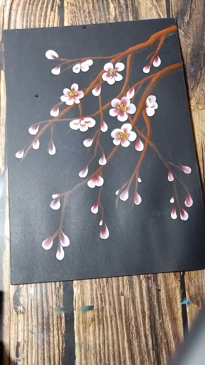 丙烯画梅花梅花香自苦寒来