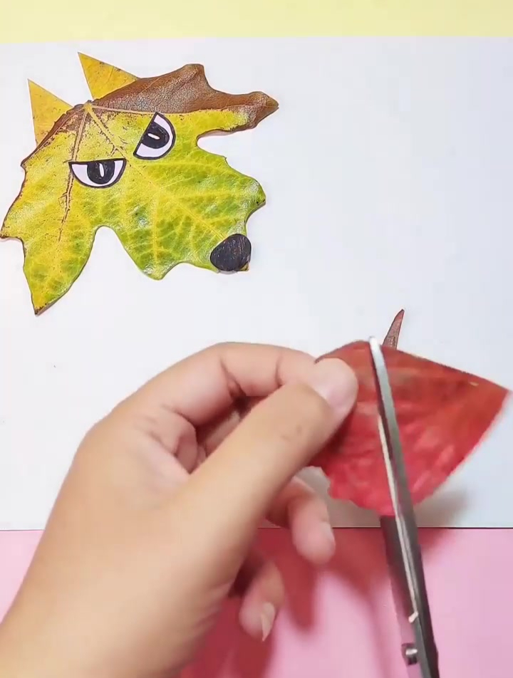 枫叶做个树叶贴画 树叶画系列——小红帽