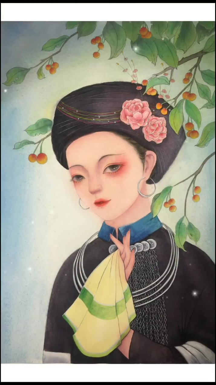 56个民族系列之阿昌族2022年的目标,努力提高绘画速度