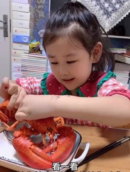 碎嘴涵宝儿第一次吃龙虾(下)-度小视