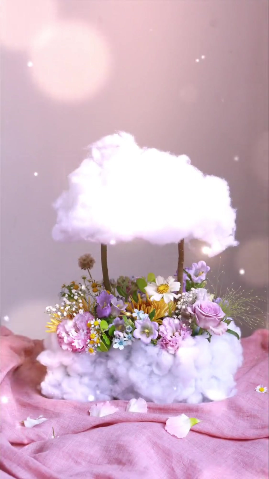 创意云朵插花教程 满足你的少女心