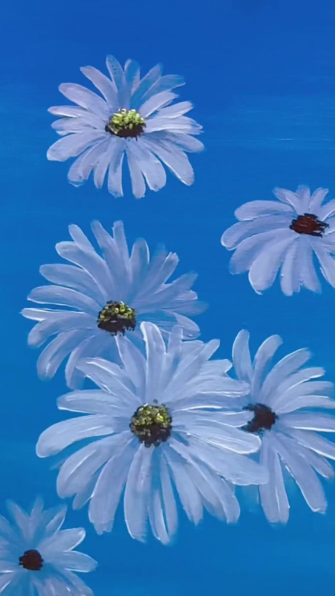 手绘油画,一分钟学会画小雏菊-度小视