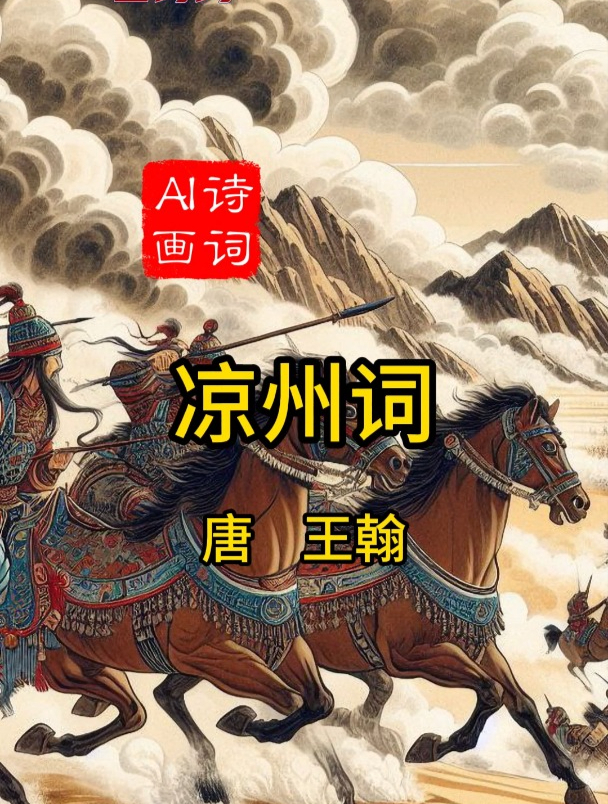 《涼州詞》唐 王翰 古詩配畫 小學四年級上冊 每日一首古詩詞打卡