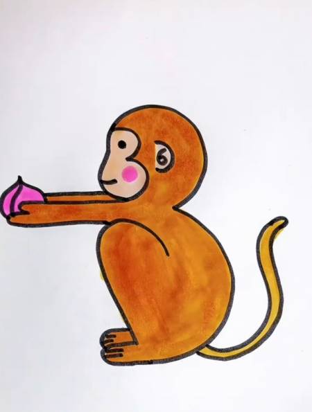 小猴子简笔画,三个数字3画小猴子,跟我组队学起来吧!