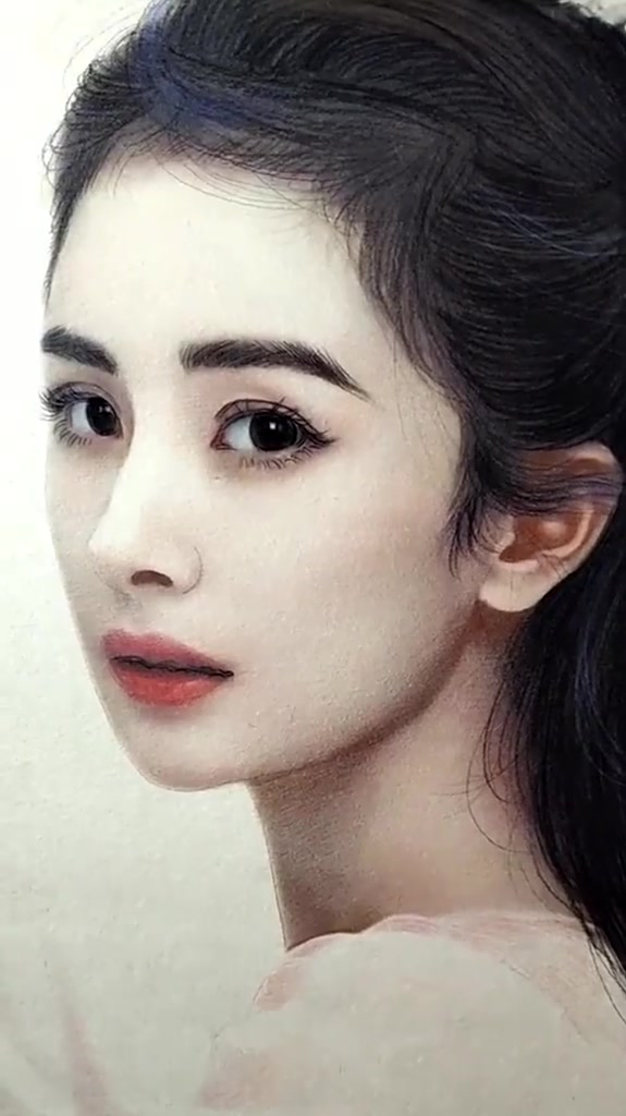 彩铅手绘,画杨幂画像