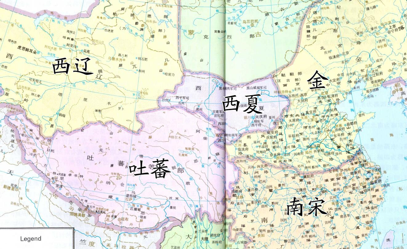 北宋金辽西夏对峙地图图片