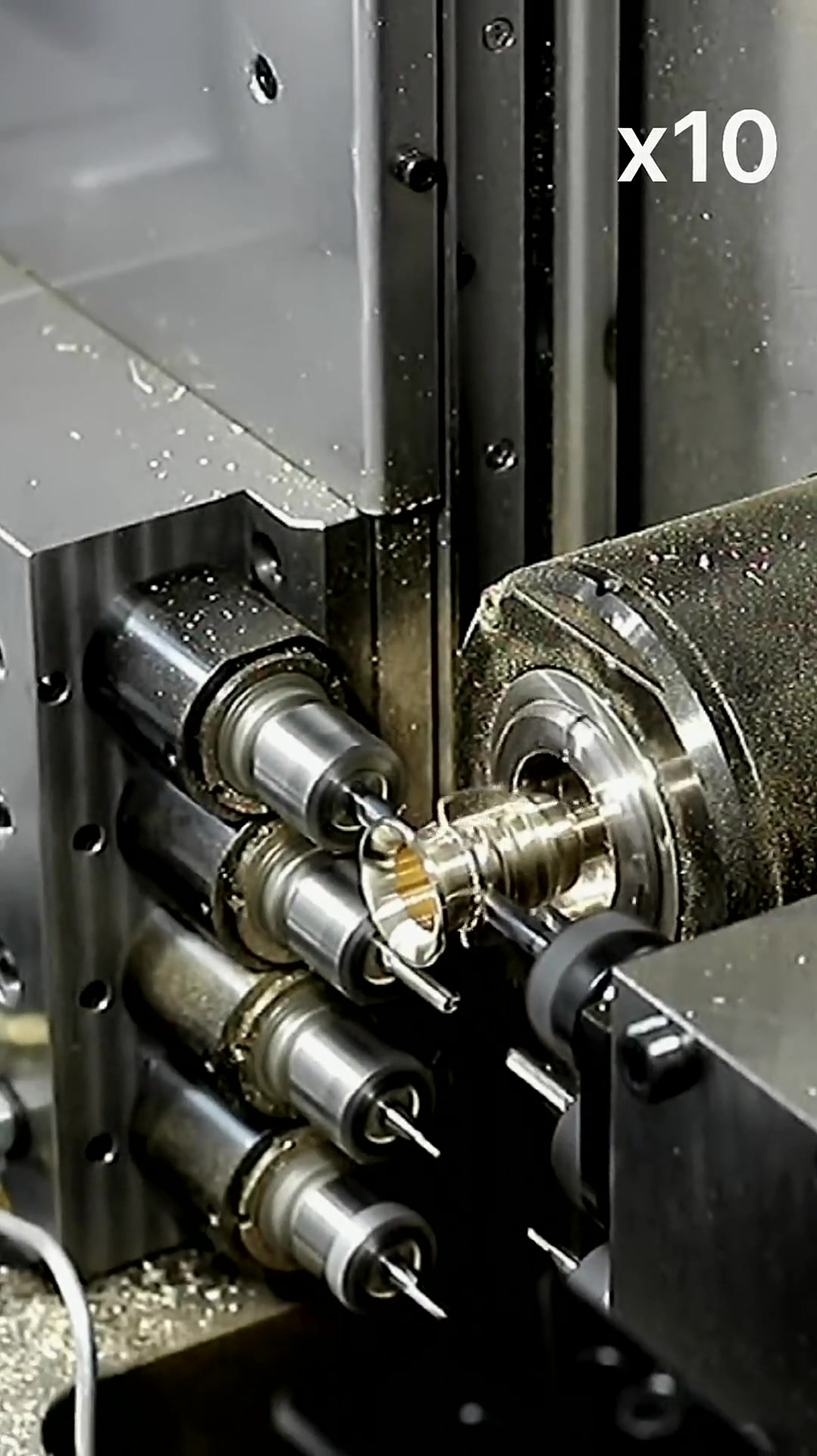 非常牛的精密加工,高清走芯机零件加工十加速全过程,看完很解压